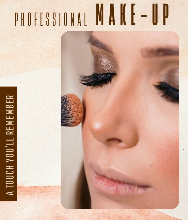 professional does makeup dressing on a customer face